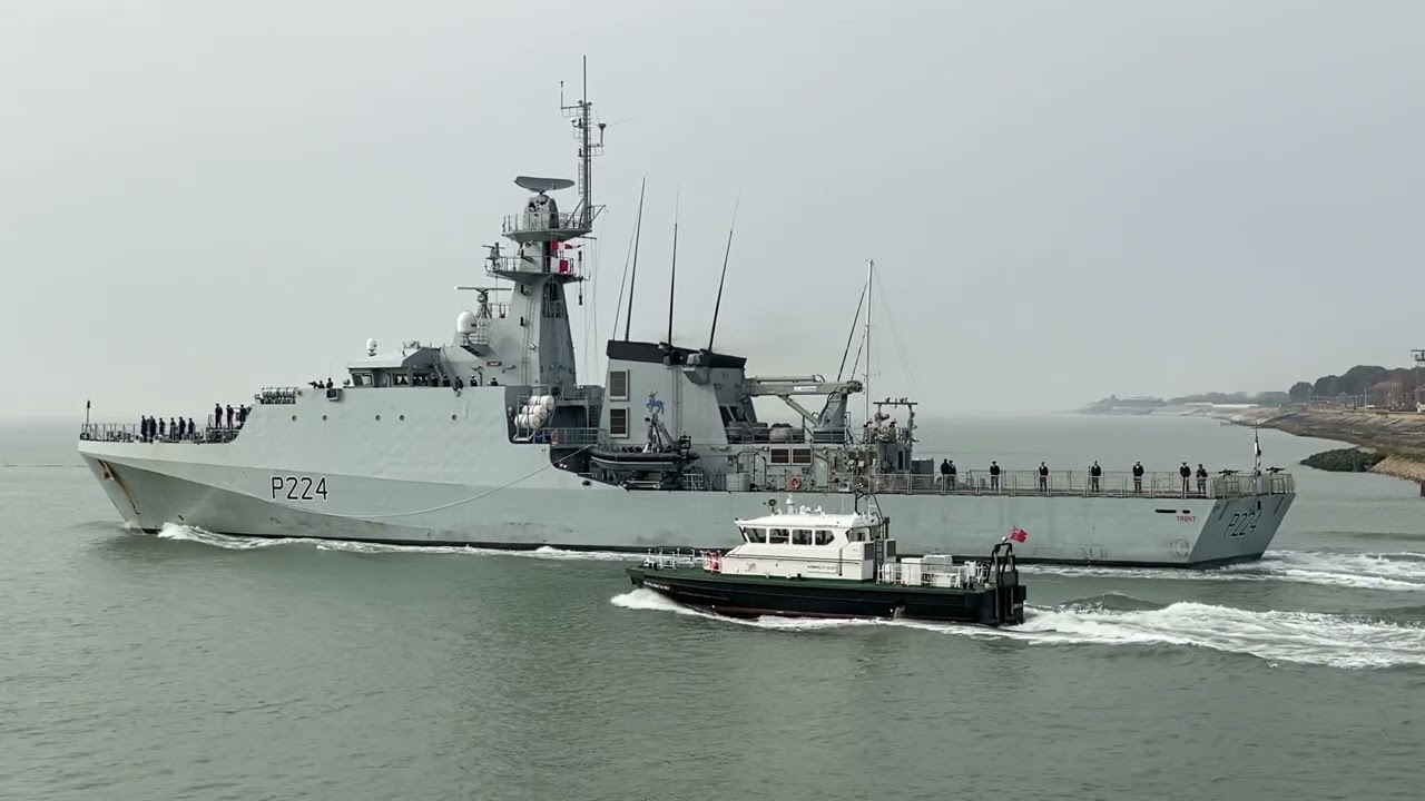 HMS Trent leaves Portsmouth for forward-operate in the Mediterranean.
