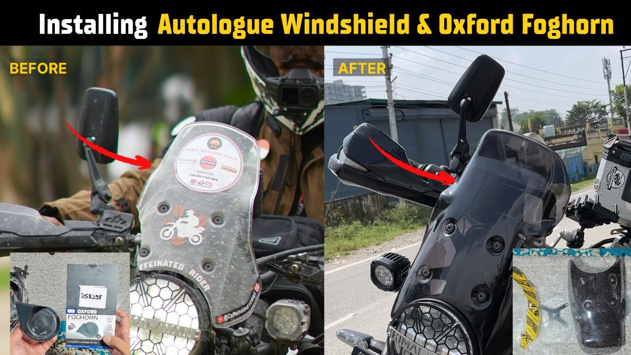 Installing the Autologue design Windshield & Oxford Fog Horn on Himalayan 450| Full Setup+Sound Test