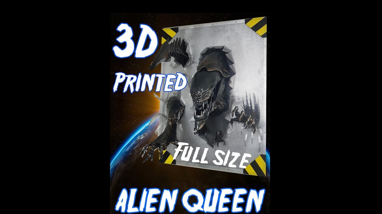 Full size 3D Printed Alien Queen Wall burst bust