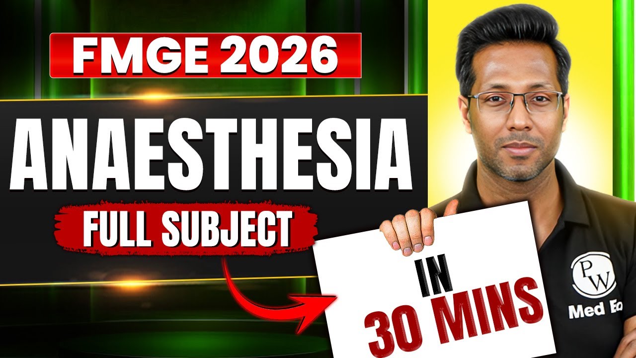 Anesthesia Rapid Revision | High Yield Topics (CPR, Drugs, Machine) | FMGE Jan 2026| Dr Vinish Sir