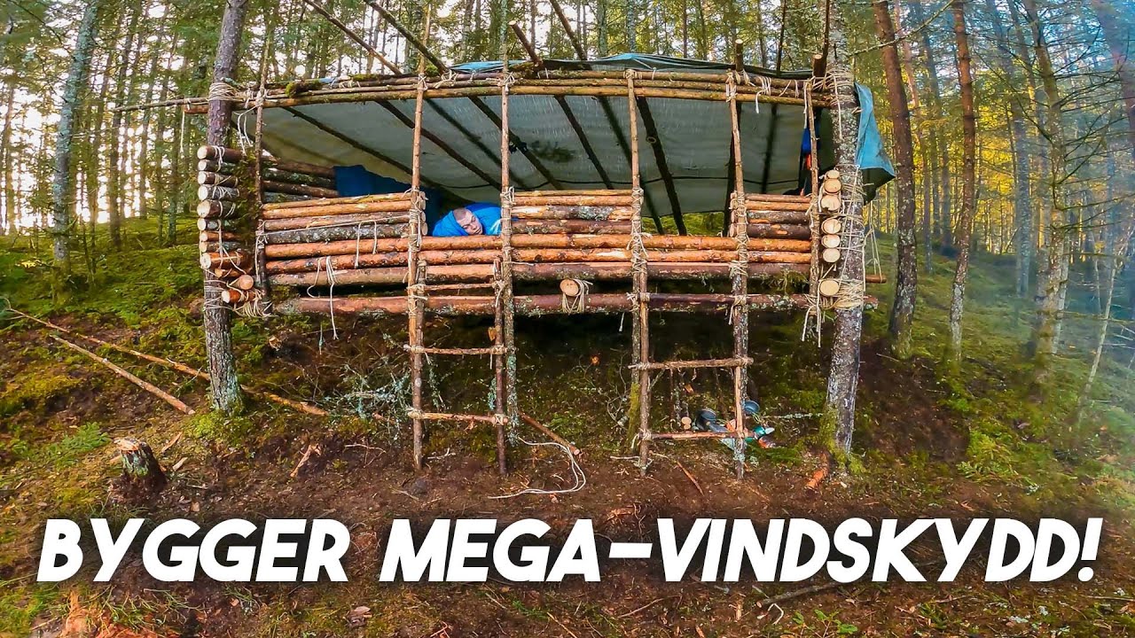 VI BYGGER GIGANTISKT VINDSKYDD OCH ÖVERNATTAR! #2