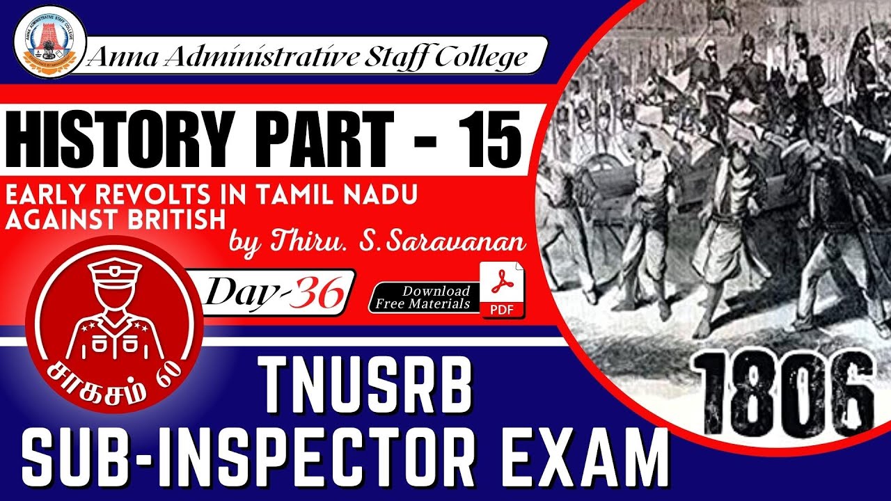சாகசம் 60 | Day - 36 | HISTORY - 15 | Early Revolts in Tamil Nadu against British | Mr. S. Saravanan