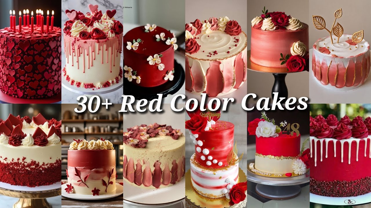 Red Velvet Cake Decorating ldeas/Red Colour Theme Birthday Cakes/Unique Birthday Cake Designs