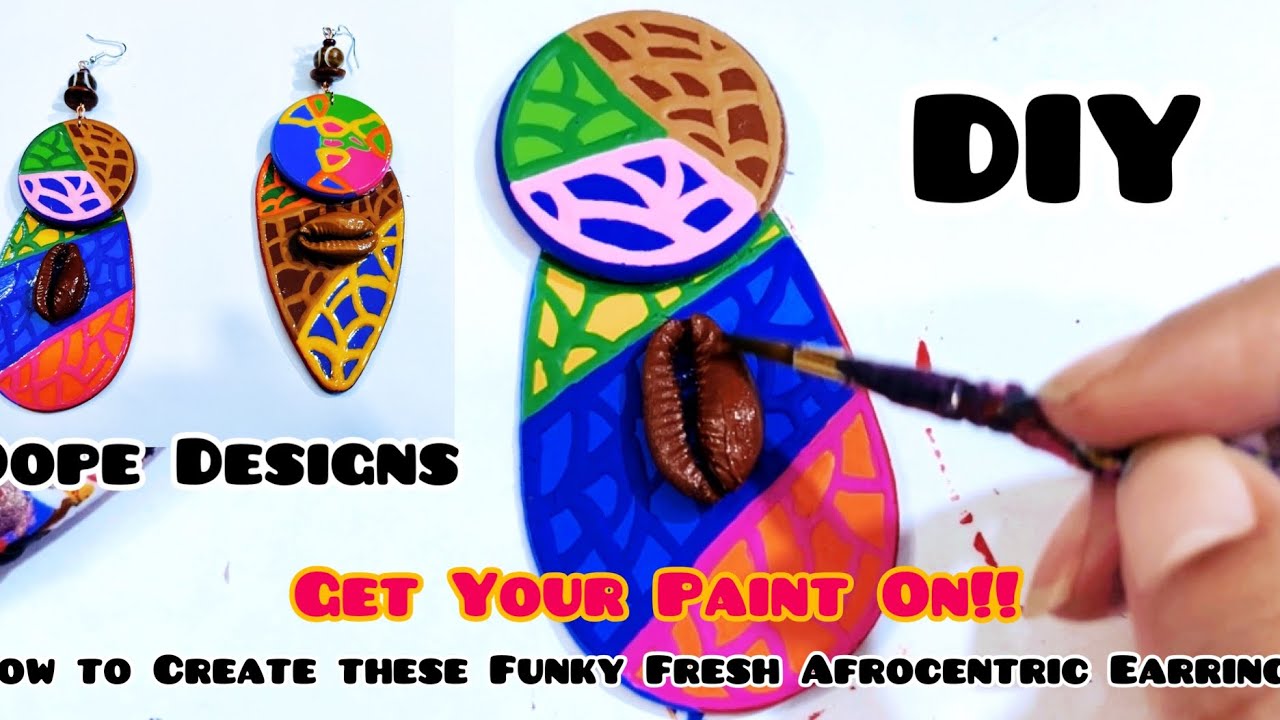 DIY: How to Create & Paint these Funky Fresh Afrocentric Earrings BOABW Hand Painted Designs