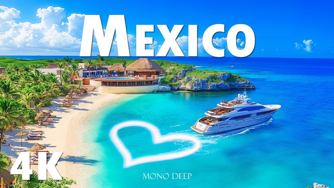 Mexico 4K Drone Footage | Tulum & Cancun Beach Paradise, Caribbean Blue Landscapes | Mono Deep