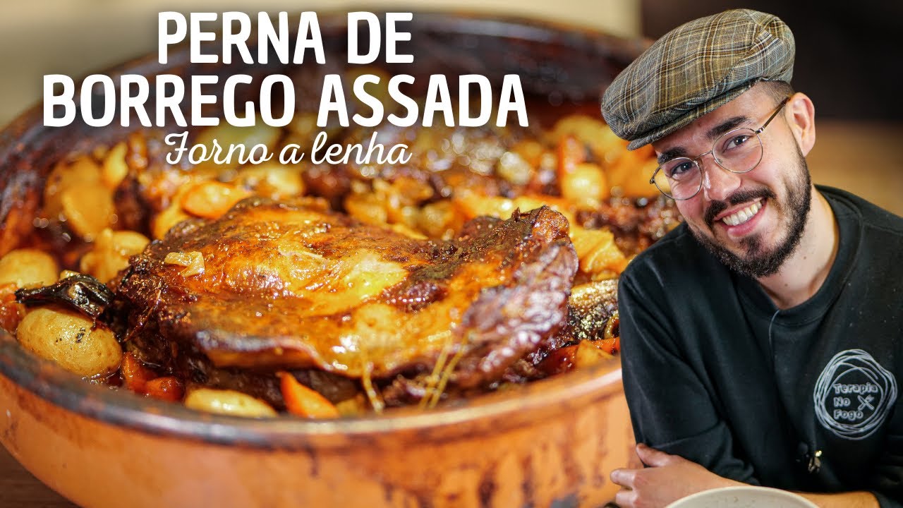 PERNA DE BORREGO ASSADA NO FORNO A LENHA