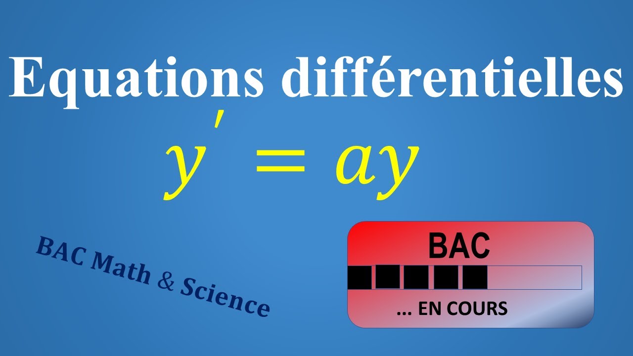 Résoudre une équation différentielle du type 𝑦′=𝑎𝑦