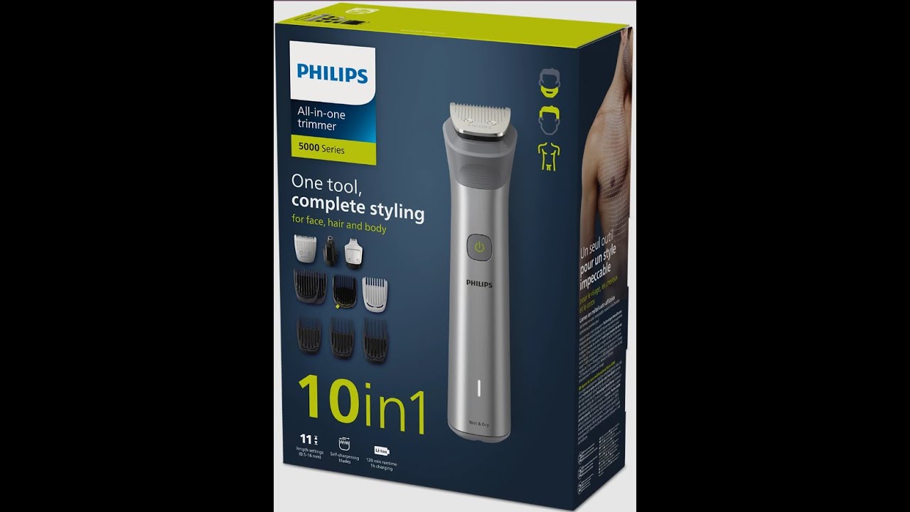 Philips 5000 - 7000 Serisi Tıraş Makinesi | 10'u 1 Arada Erkek Bakım Seti | MG5920 Kutu İçeriği
