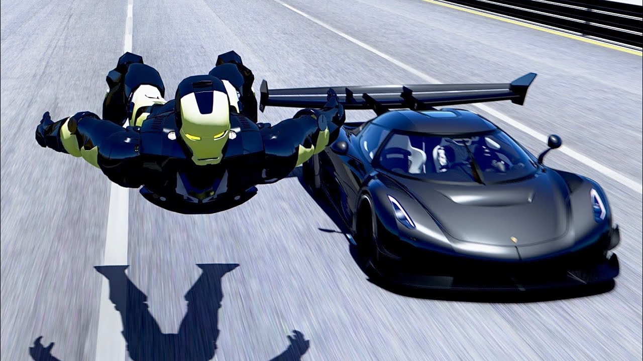 Iron Man Black Suite vs Koenigsegg Jesko Black Devil at Special Stage Route X
