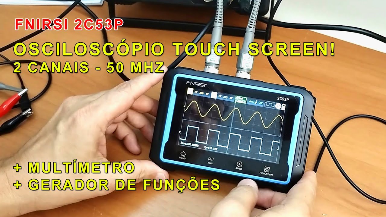 Laboratório na palma da mão! Osciloscópio 2 canais , Multímetro  e Gerador de Funções Touch Screen!
