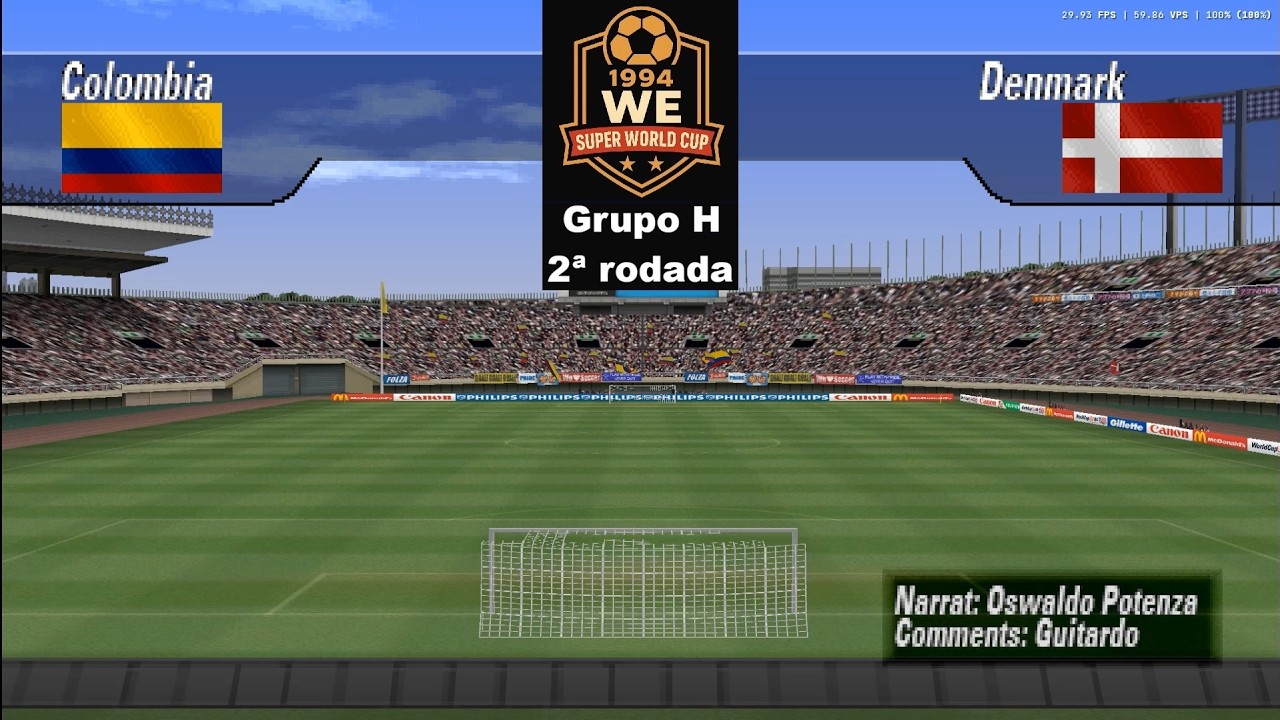 COLÔMBIA X DINAMARCA | SUPERCOPA DO MUNDO WE 1994 | GRUPO H | 2ª RODADA