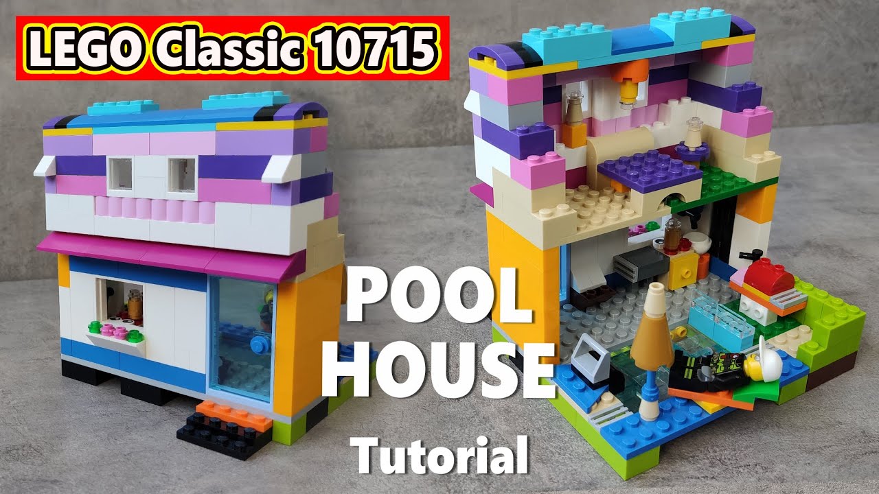 Lego Tutorial POOL HOUSE (moc) | LEGO Classic 10715