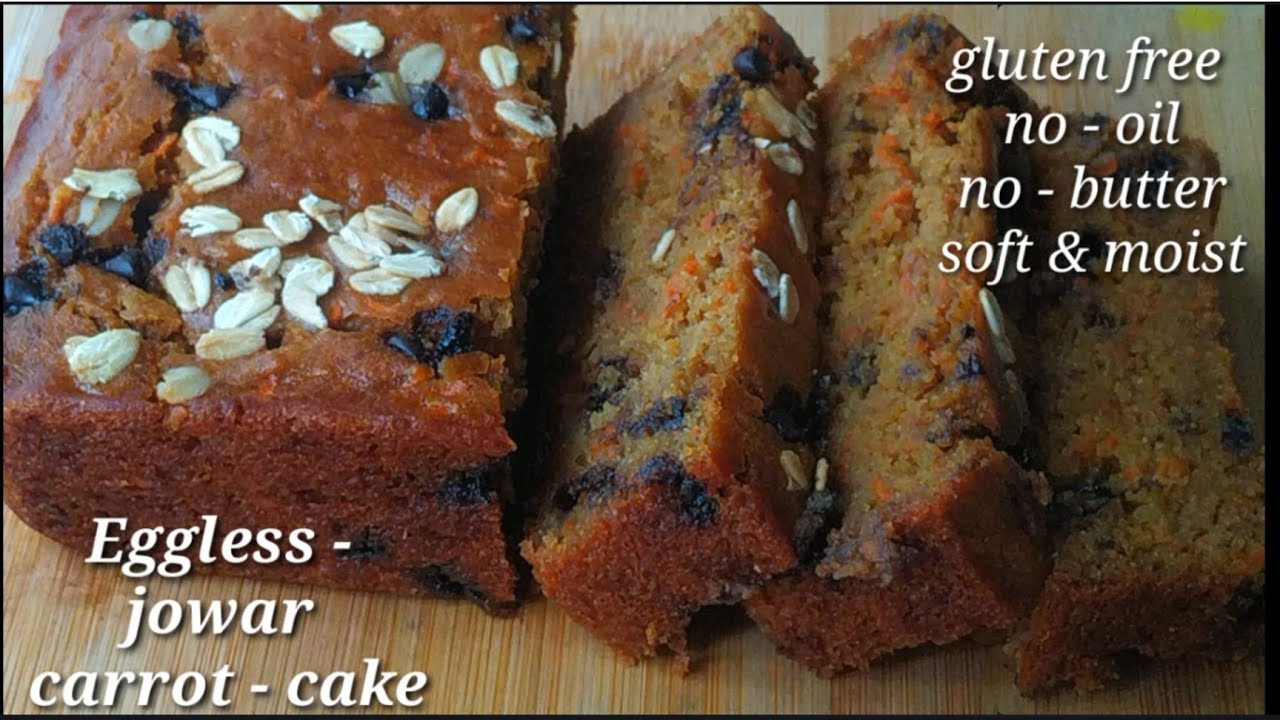 Eggless - Jowar carrot cake - gluten free healthy jowar flour cake - ज्वार केक रेसिपी