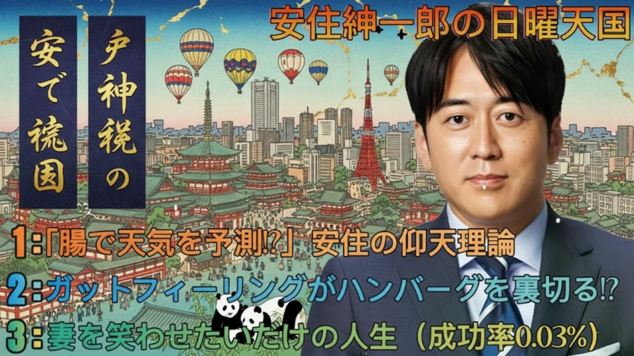 安住紳一郎の日曜天国｜“腸内で天気予報”から“夫婦の秘密グータッチ”まで笑いと深さ満載！