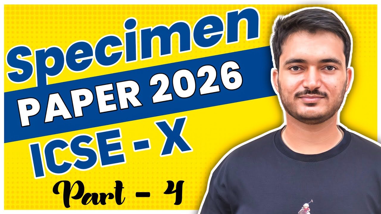 Specimen paper 2026 solution class 10 icse | Part - 4 | specimen 2026 paper | class 10 icse 