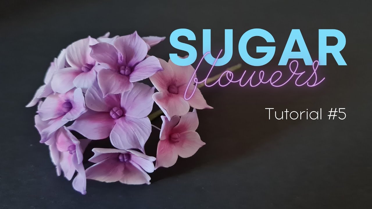 📍 Gumpaste Hydrangea Flower from sugar paste for cake decoration. Tutorial.