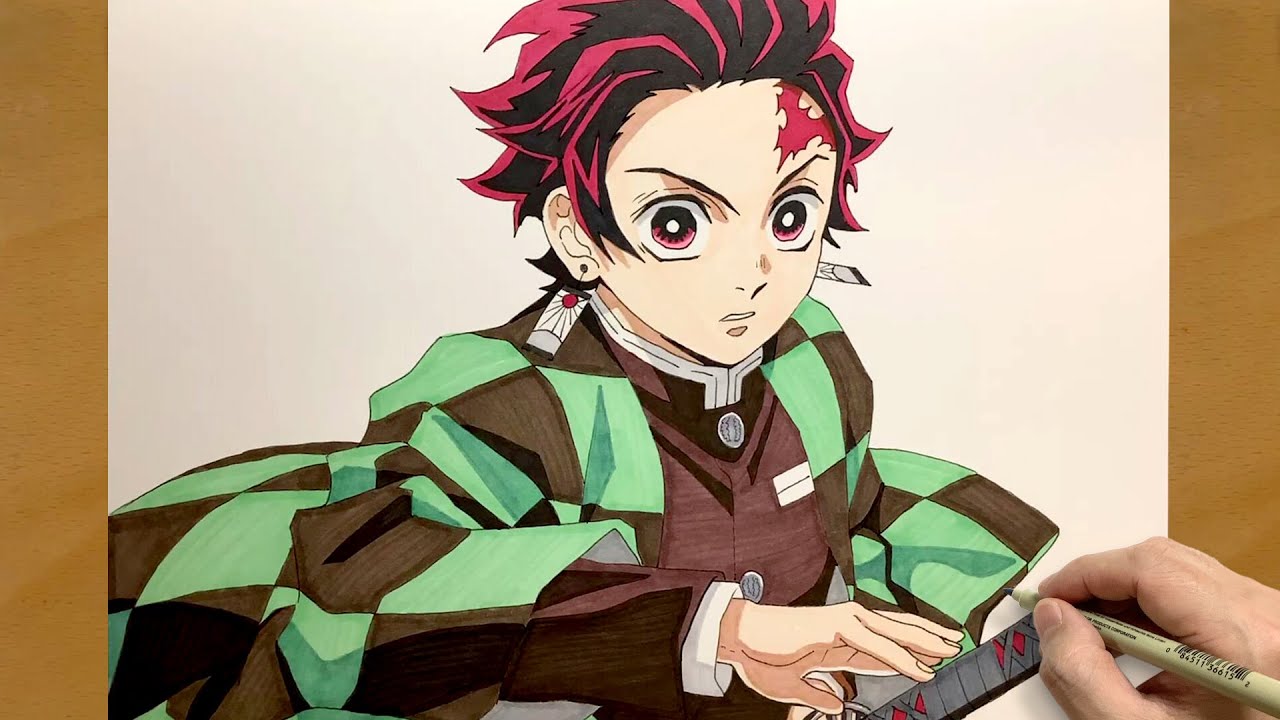 How to draw Tanjiro Kamado from Demon Slayer | Kimetsu no Yaiba | step by step | Tanjirou