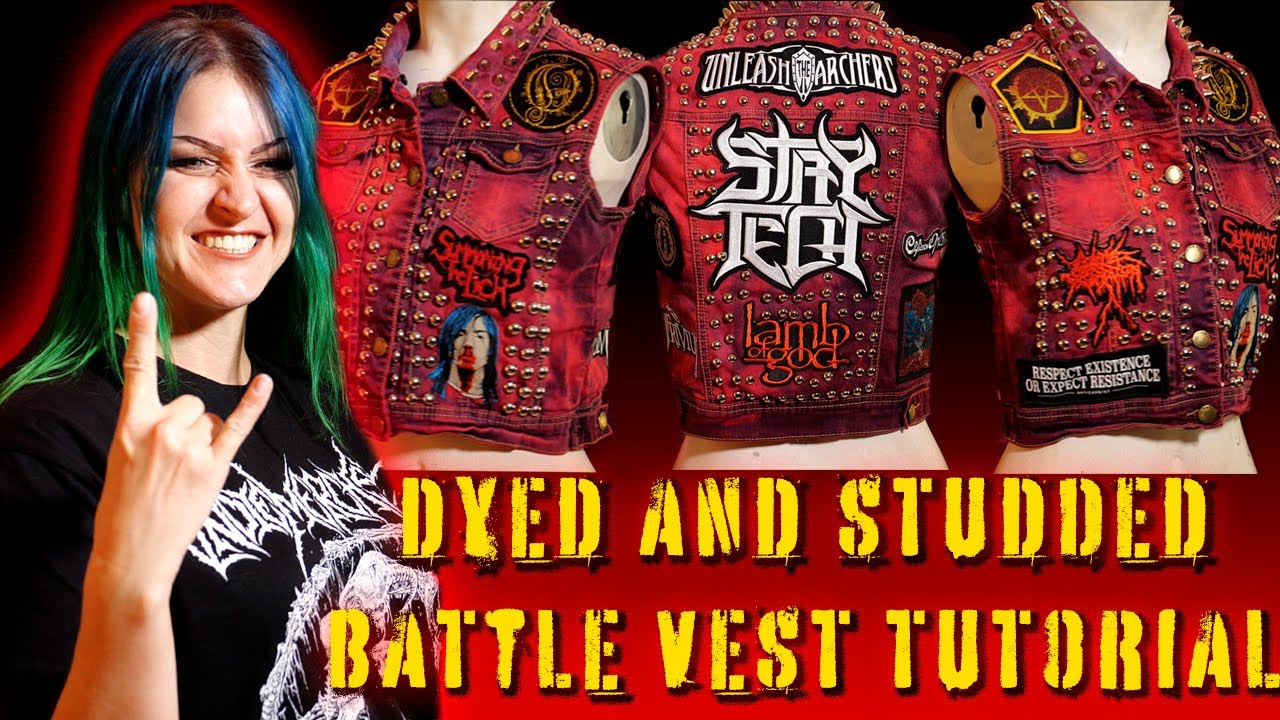 Dyed, Studded, and Patched Battle Vest Tutorial