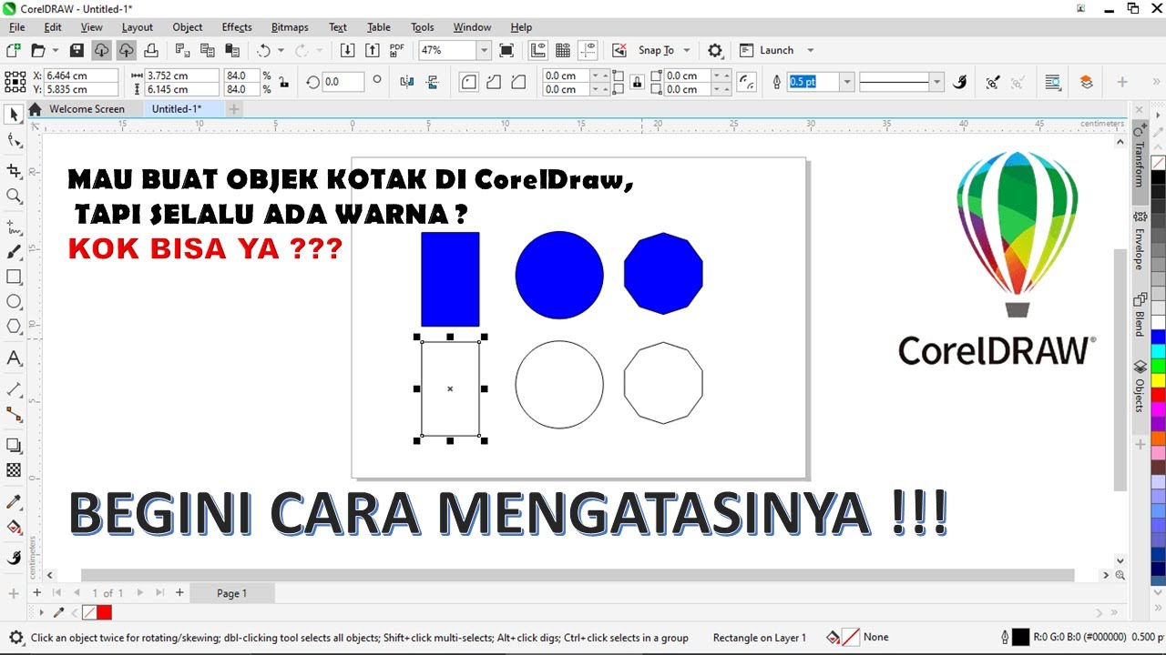 cara mengatasi Objek di CorelDRAW Selalu Ada Warna Background? Ini Penyebab & Solusinya