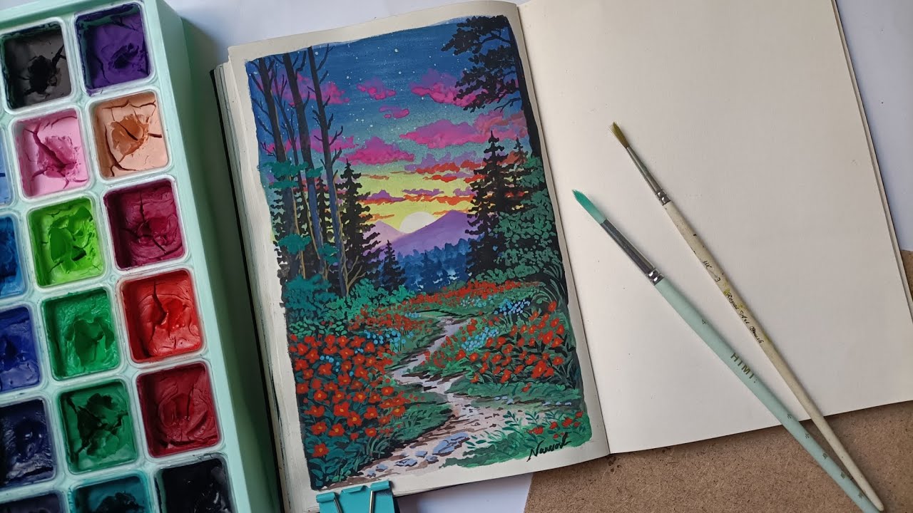 Paint with me ✨ using gouache painting 