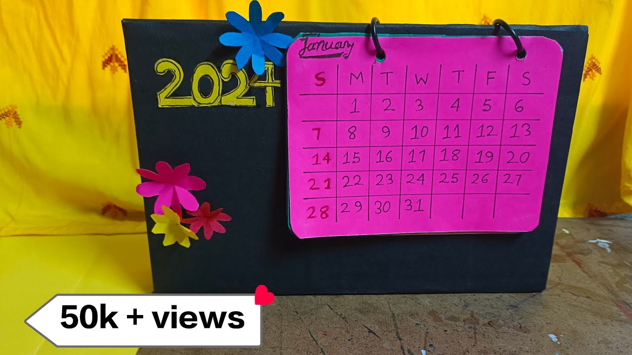 How To Makeing Desk Calendar At Home || DIY Calendar 2024 || Paper Calendar Making Idea 2025