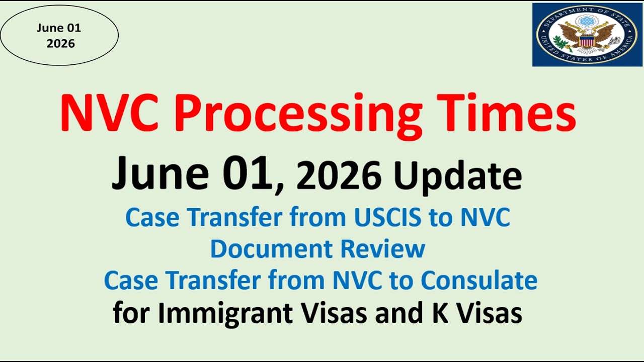 NVC Processing Times As of June 01, 2026