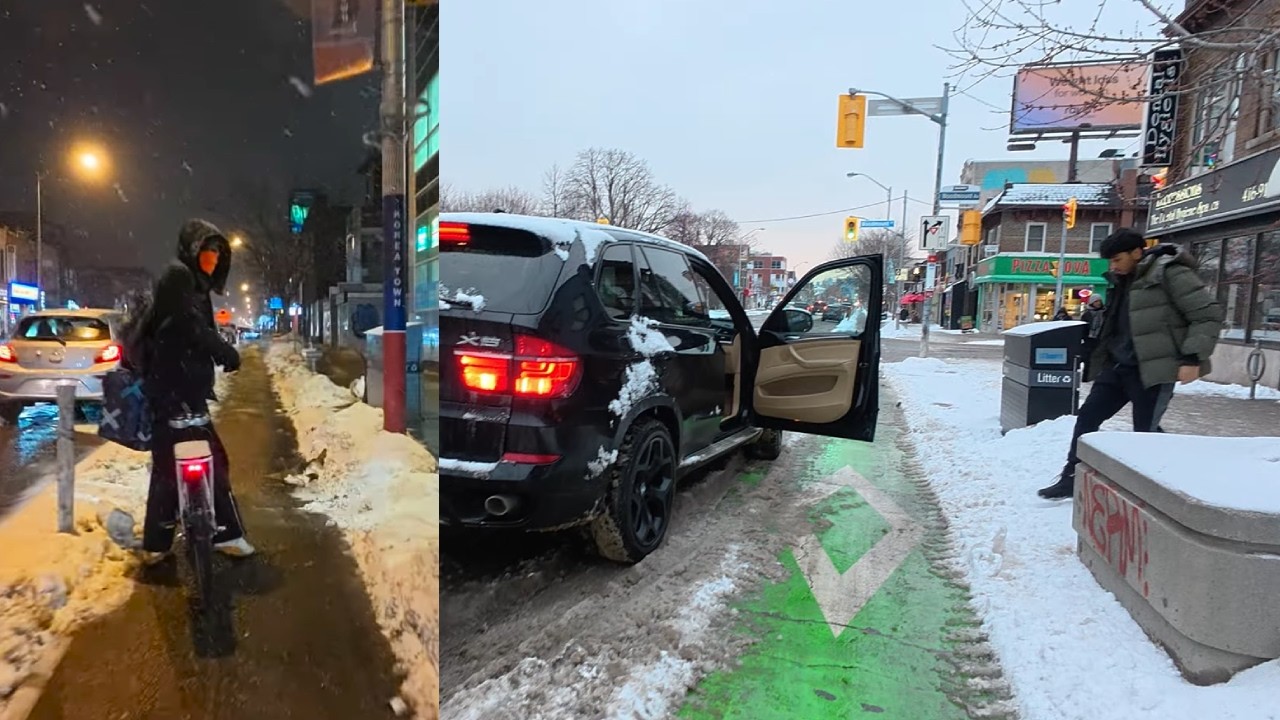 Bike Lane Obstacle Course — Toronto (Jan 2026)