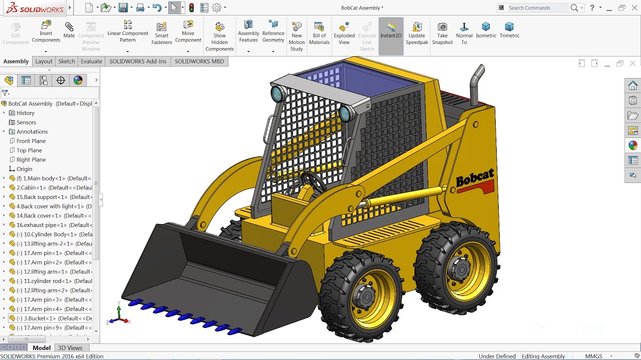 Solidworks tutorial | sketch Bobcat Loader in Solidworks
