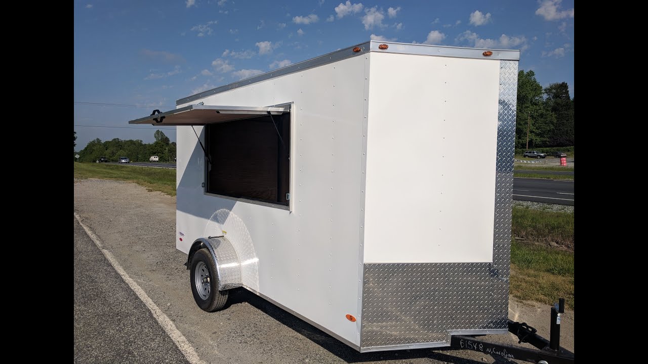 6x12 white concession trailer