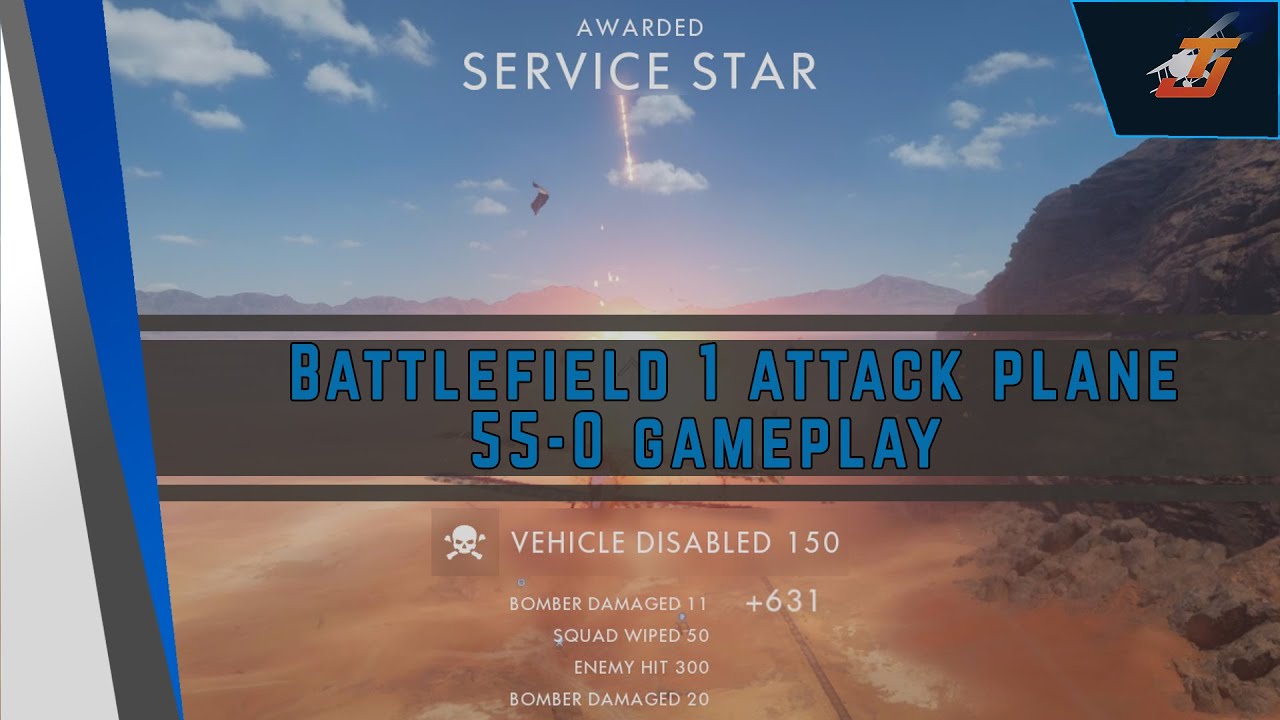 Battlefield 1 BETA: 55-0 | Attack Plane Gameplay (Tank Hunter Loadout)