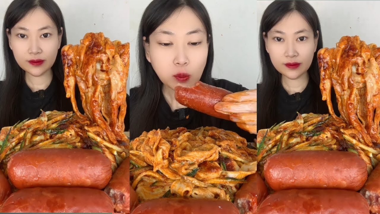 Spiciest Big Bites! 🌶️ Cold Noodles & Giant Ham Feast