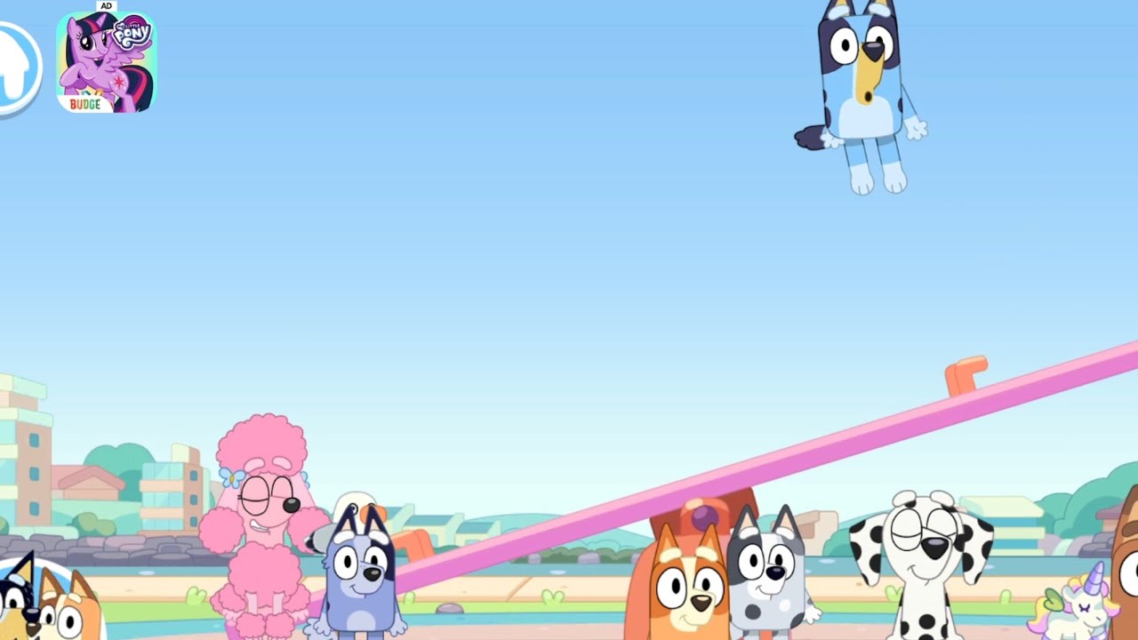Flying off The Teeter Totter 🐶 Bluey Lets Play 🛝 Games For Kids #bluey
