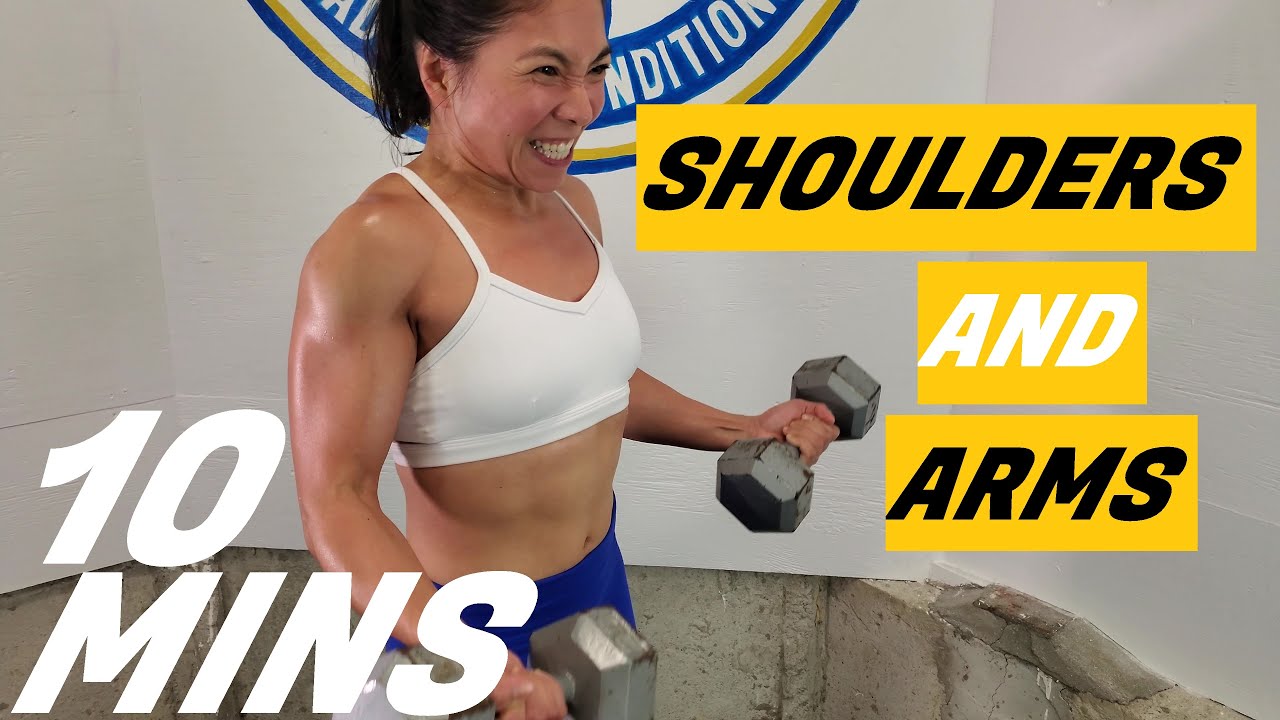 10 Minute Dumbbell Workout | Shoulders & Arms Home Workout