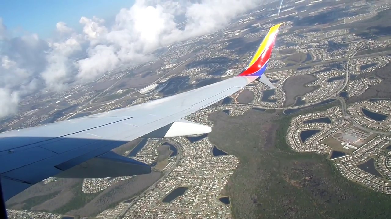 Southwest Airlines 737-8H4 Takeoff from Orlando *FUNNY SAFETY DEMO*