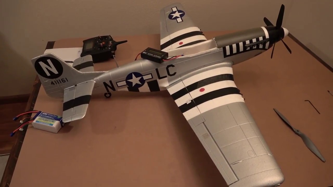 E-Flite P51D Mustang 3s vs 4s Battery with Stock Prop and APC 12x8E