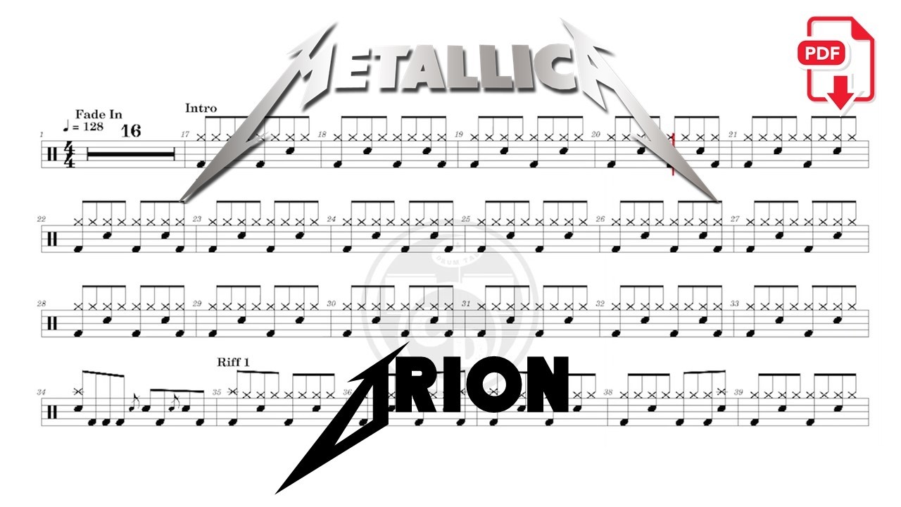 Metallica - Welcome Home Sanitarium (🔴Drum Notation | PDF) @chamisdrums