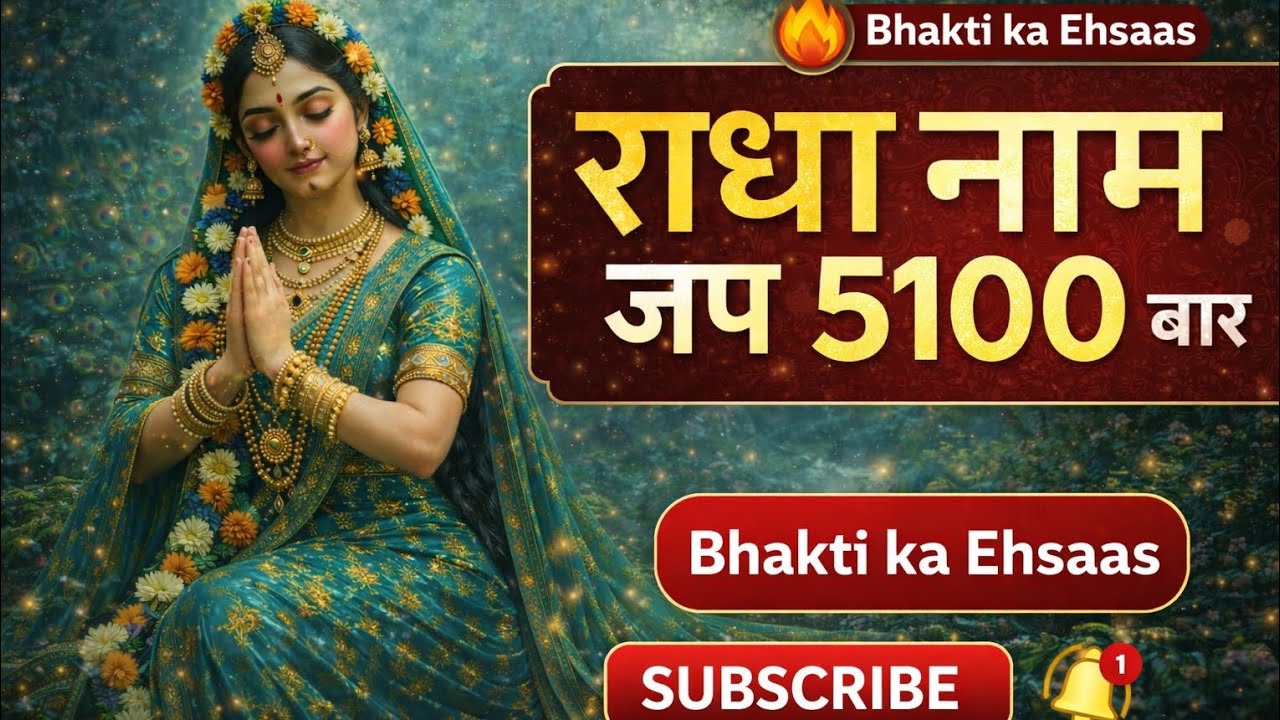 Radha naam jaap 5100 Times l अखंड श्री राधा नाम जाप l continues Radha naam dhun bhakti & prem