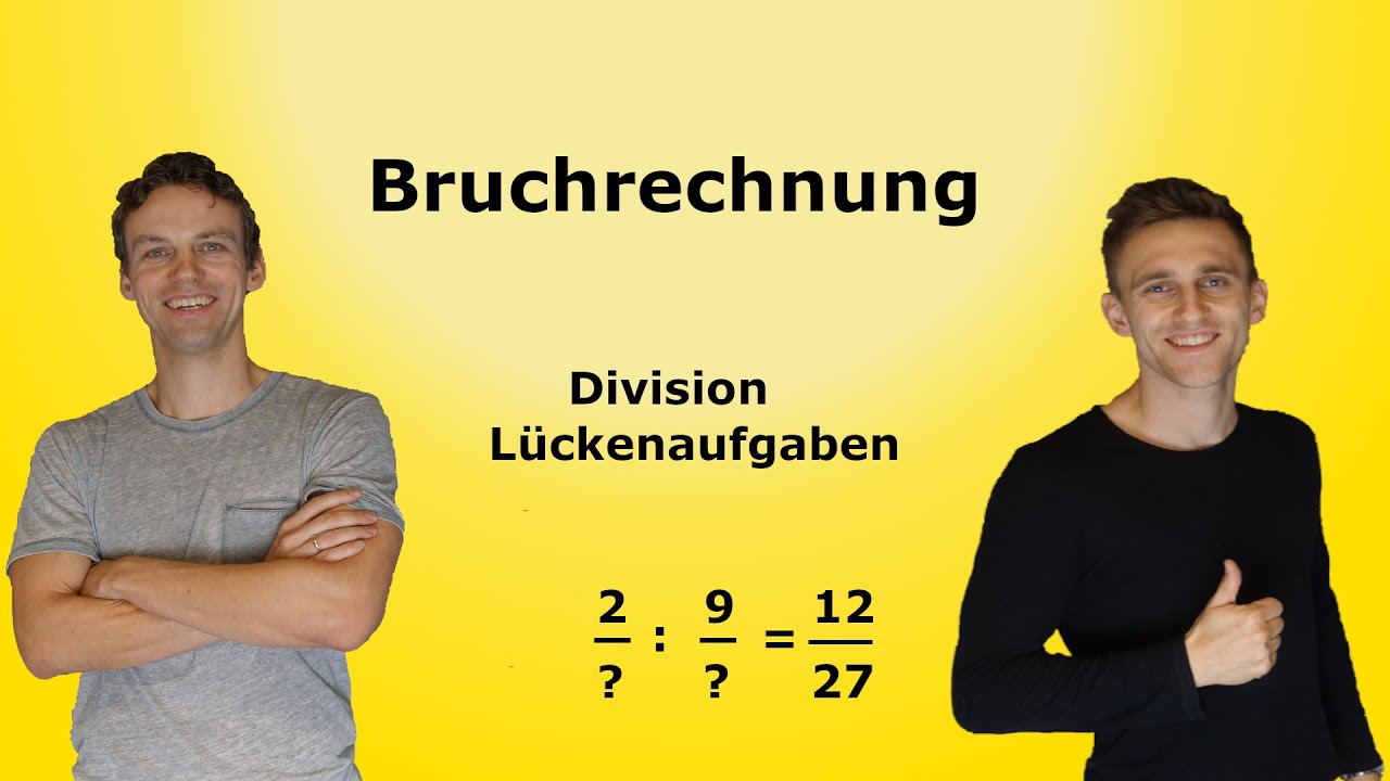 Bruchrechnung - Division,  Lückenaufgaben + Lösungen