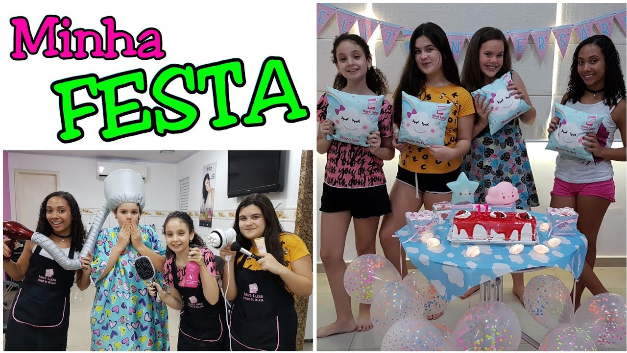 MINHA FESTA DE 11 ANOS NO SALÃO DE BELEZA - MANUZINHA STAR