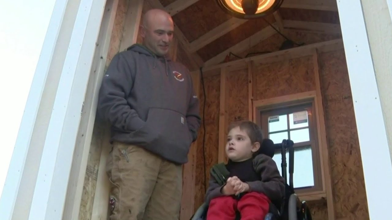 Rhode Island high school students build bus stop hut for young boy