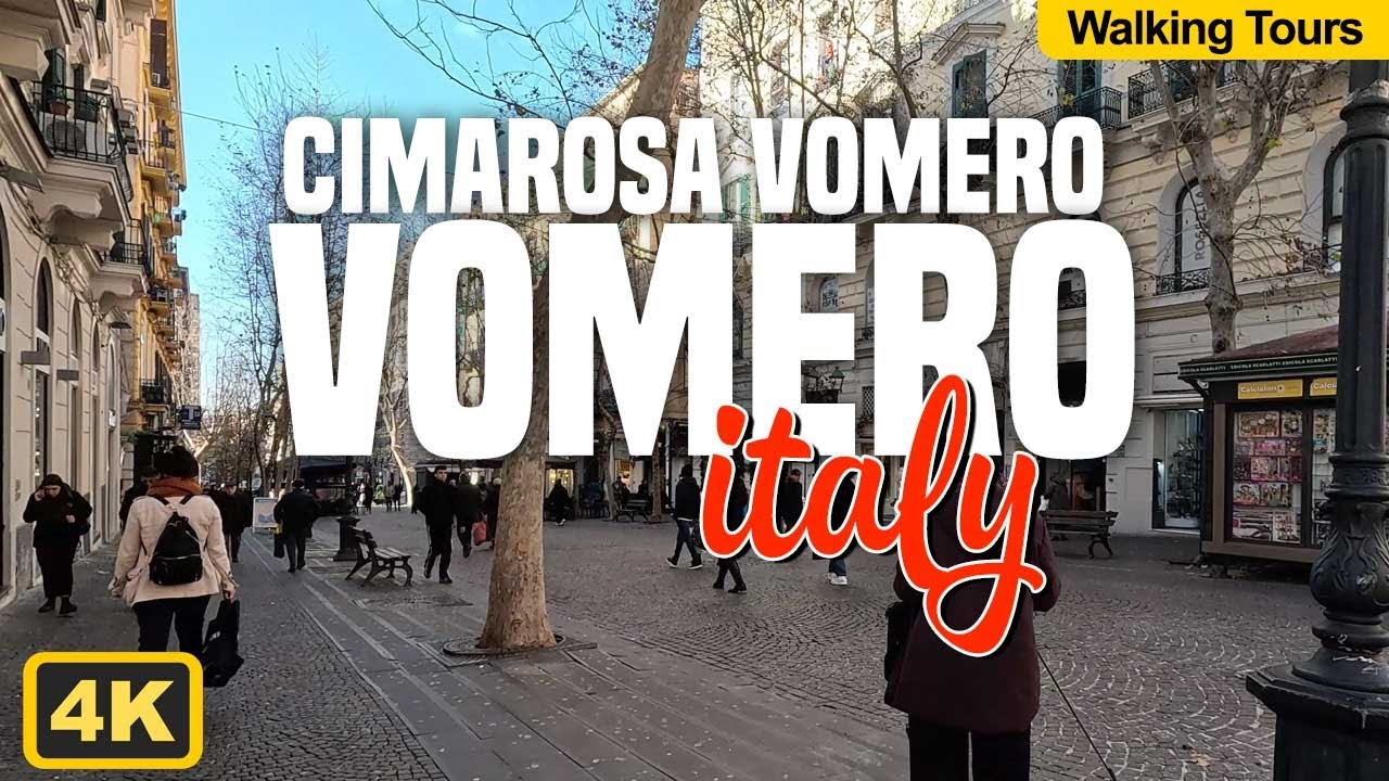 Naples Vomero Walking Tour 4K UHD Via Domenico Cimarosa Vomero