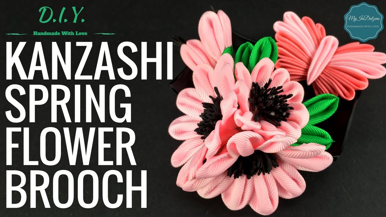 D.I.Y. Kanzashi Spring Flower Brooch | MyInDulzens