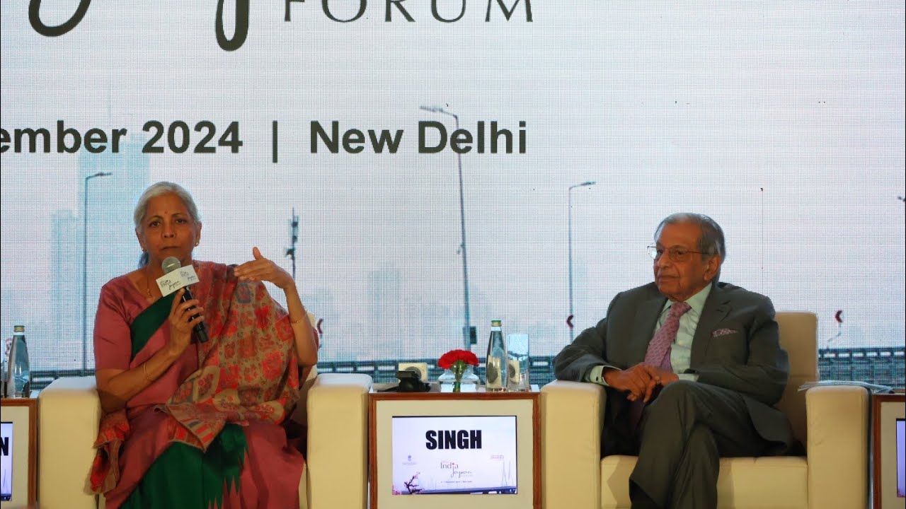 Smt Nirmala Sitharaman's conversation with Shri NK Singh at India Japan Forum 2024 in New Delhi