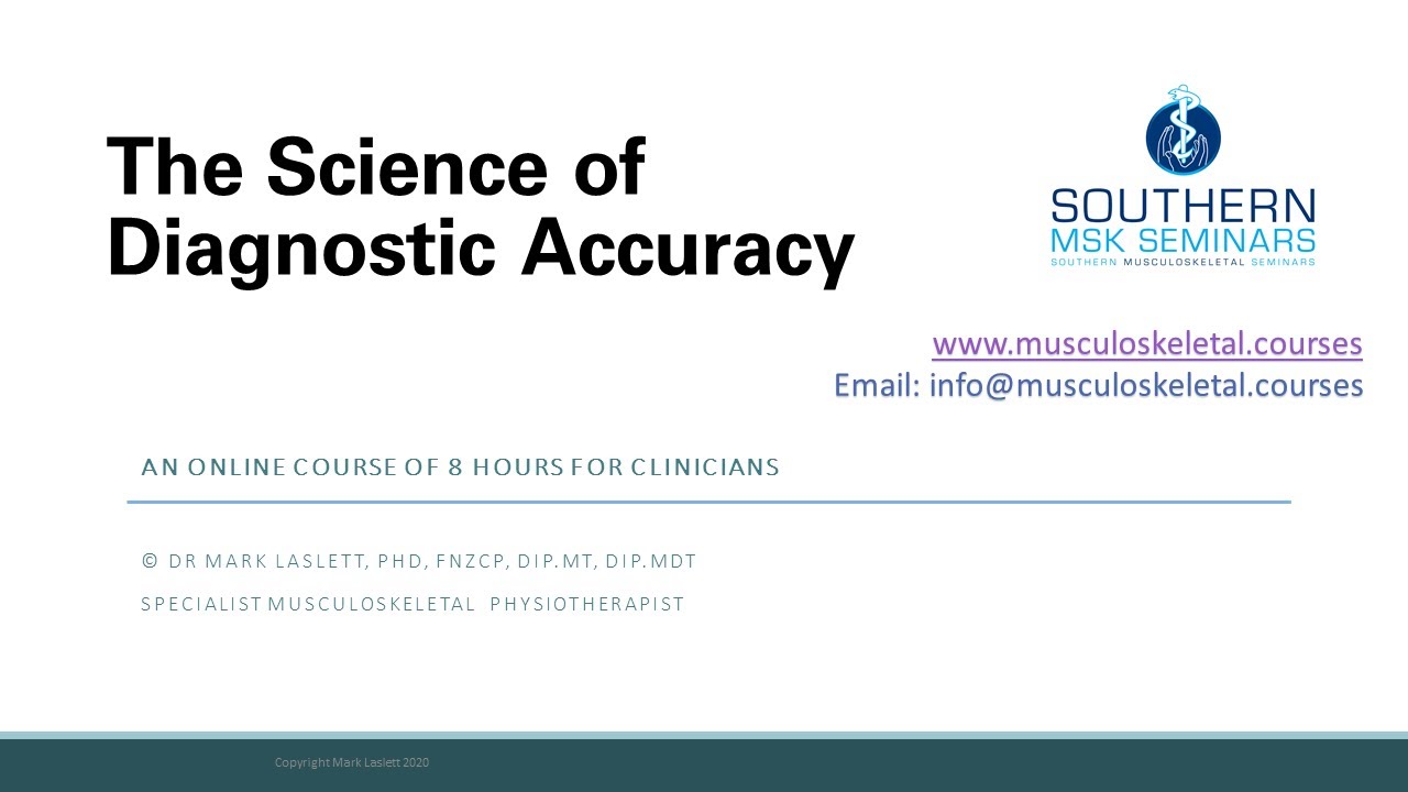 The science of diagnostic accuracy: an online course for clinicians