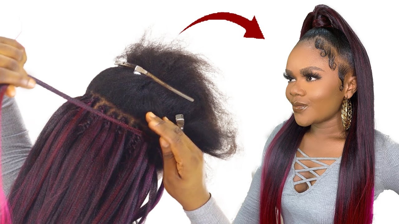 Half Up - Half Down Crochet Hairstyle Using Braid Extension