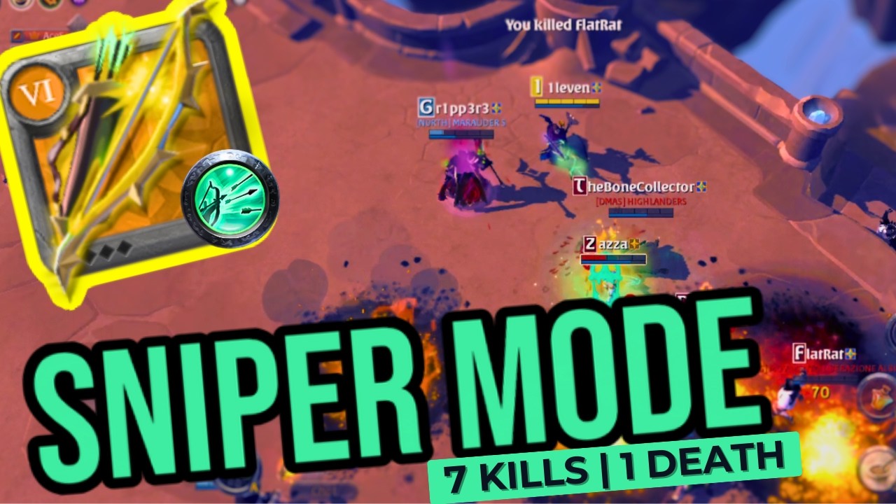 THEY CAN'T GET CLOSE! (7 Kill Whispering Bow Sniper) | Albion Crystal PvP