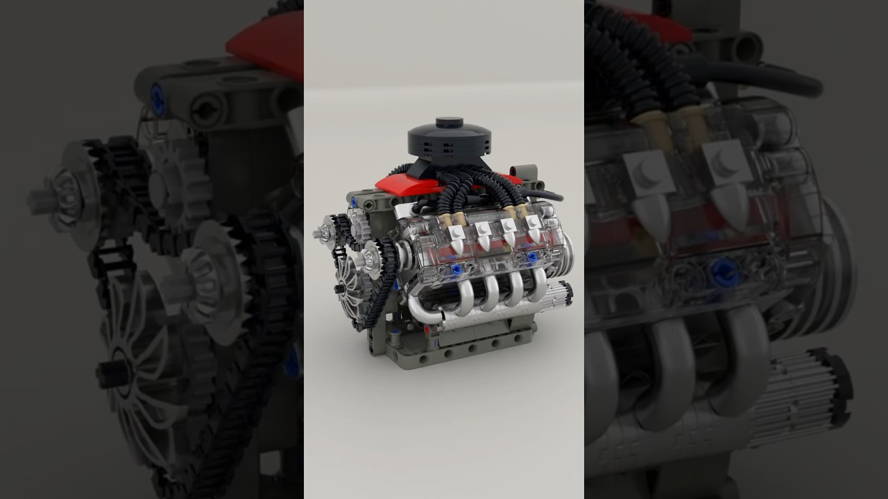 Mould King 10171 Motorized V8 Engine Satisfying Speed Build