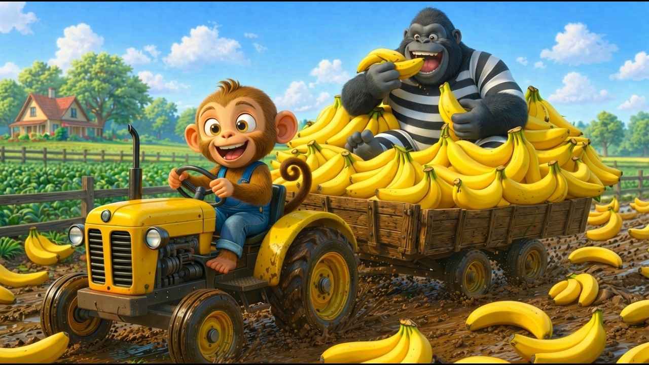 Funny Animals! Sneaky Gorilla Steals All Bananas From Monkey Farm! 🍌🐒