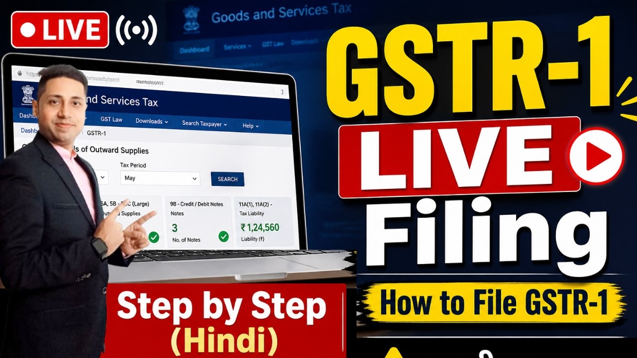 GSTR-1 Live Filing 2026 | Step by Step in Hindi | Complete Process with Invoice Entry & Submit