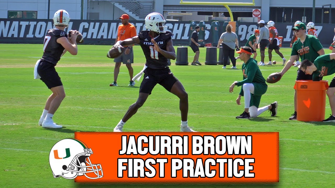 QB Jacurri Brown's FIRST Practice as a Hurricane | Former 4-Star Recruit